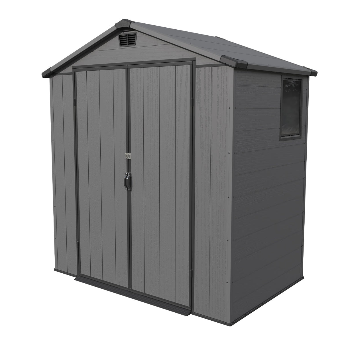 Patiowell 6x4 Plastic Shed with Window & Vent, Dark Gray - Noxmow Official Hardware