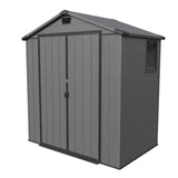 Patiowell 6x4 Plastic Shed with Window & Vent, Dark Gray angle 1
