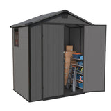 Patiowell 6x4 Plastic Shed with Window & Vent, Dark Gray angle 9