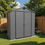 Patiowell 6x4 Plastic Shed with Window & Vent, Dark Gray angle 8