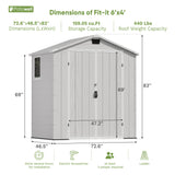 Patiowell 6x4 Plastic Shed with Window & Vent, Gray angle 3