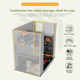 Patiowell 6x4 Plastic Shed with Window & Vent, Gray angle 4