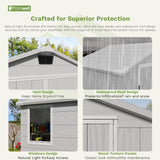 Patiowell 6x4 Plastic Shed with Window & Vent, Gray angle 6