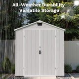 Patiowell 6x4 Plastic Shed with Window & Vent, Gray angle 7