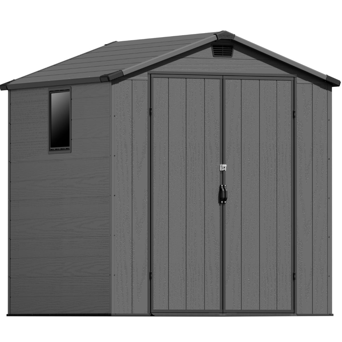 Patiowell 6x6 ft Plastic Shed with Vents and Window, Dark Gray - Noxmow Official Hardware