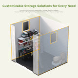 Patiowell 6x6 ft Plastic Shed with Vents and Window, Gray angle 6