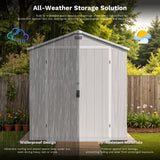 Patiowell 6x6 ft Plastic Shed with Vents and Window, Gray angle 7