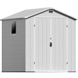 Patiowell 6x6 ft Plastic Shed with Vents and Window, Gray angle 1