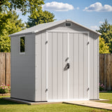 Patiowell 6x6 ft Plastic Shed with Vents and Window, Gray angle 2