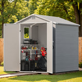 Patiowell 6x6 ft Plastic Shed with Vents and Window, Gray angle 8