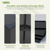 Patiowell 6x8 ft Plastic Storage Shed with Vents and Windows, Dark Gray angle 6