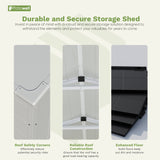 Patiowell 6x8 ft Plastic Storage Shed with Vents and Windows, Gray angle 5
