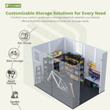 Patiowell 6x8 ft Plastic Storage Shed with Vents and Windows, Gray angle 6