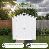 Patiowell 6x8 ft Plastic Storage Shed with Vents and Windows, Gray angle 7