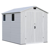 Patiowell 6x8 ft Plastic Storage Shed with Vents and Windows, Gray angle 1