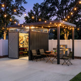6x8 Metal Storage Shed with 7x8 Pergola Covered Porch angle 3
