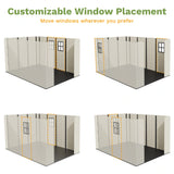 Kick-it 8x10 Plastic Storage Shed with Floor and Windows, Gray & Beige angle 4