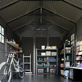 Kick-it 8x10 Plastic Storage Shed with Floor, Brown angle 12