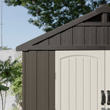 Kick-it 8x10 Plastic Storage Shed with Floor, Brown angle 15