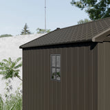 Kick-it 8x10 Plastic Storage Shed with Floor, Brown angle 14