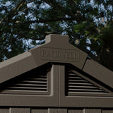 Kick-it 8x12 Plastic Storage Shed with Floor, Brown angle 10