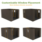 Kick-it 8x10 Plastic Storage Shed with Floor, Brown angle 4