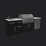 Emory | 9-Foot Outdoor Kitchen Island with Built-In Grill angle 24