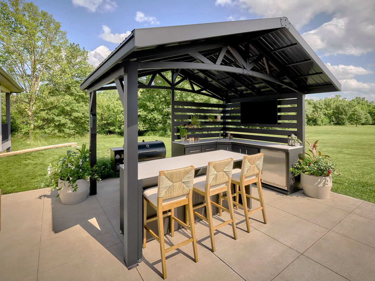 Langston | Covered Appliance-Ready Outdoor Kitchen with Refrigerator & Sink - Noxmow Official Hardware