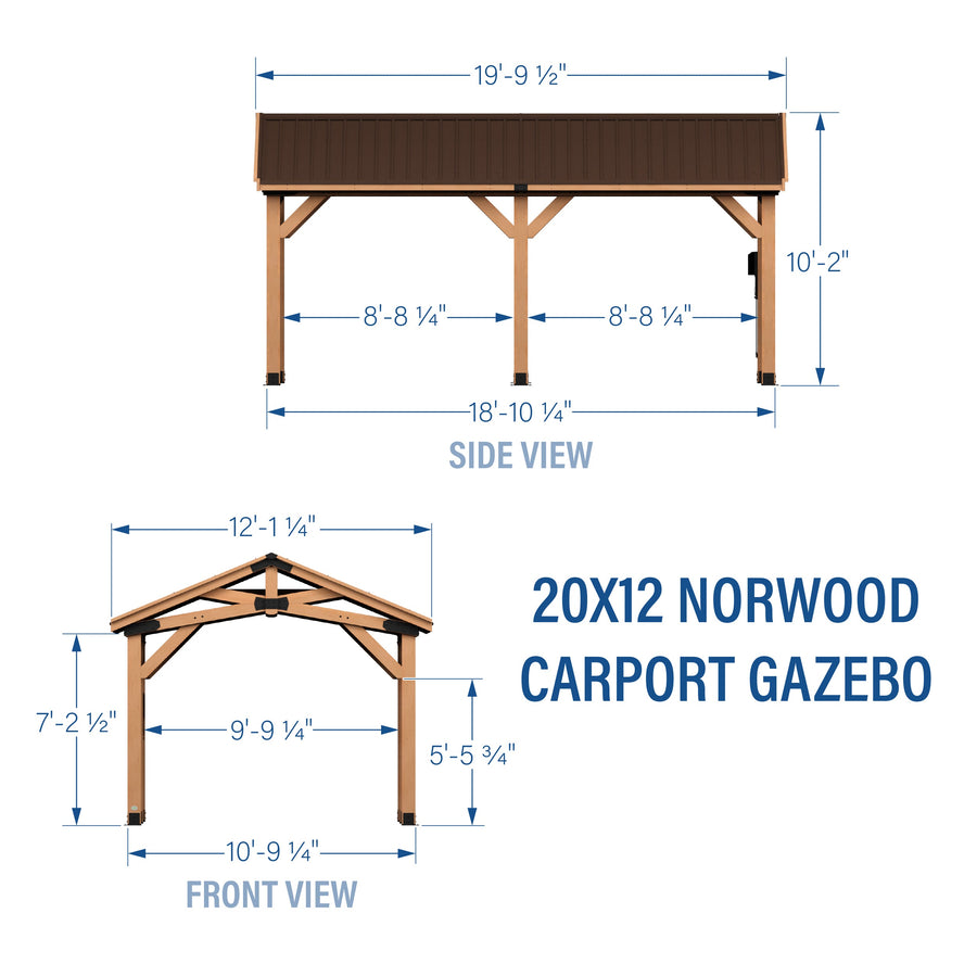 20x12 Norwood Carport/Gazebo detail view