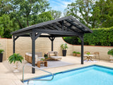 Lancaster | 16x14 Steel Gazebo with Gable Roof angle 1