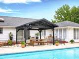 Lancaster | 14x14 Steel Gazebo with Gable Roof angle 1