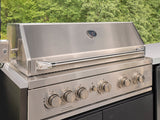 Emory | Corner Outdoor Kitchen Island with Bar Seating & Built-In Grill – Left angle 4