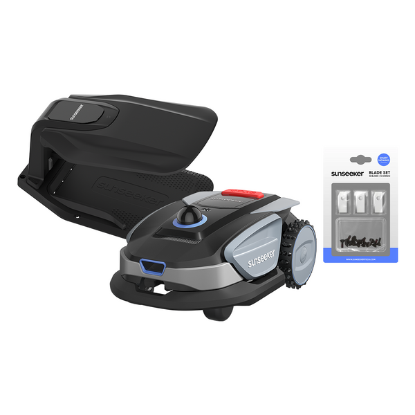 Sunseeker S4 Premium Bundle: Robot Mower with Garage & Blades Kit, No Boundary Wires View 2 - Noxmow Official Hardware