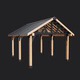Lodge | 16x14 Cedar and Steel Gazebo with Steel Roof angle 11