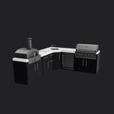 Emory | Corner Outdoor Kitchen Island with Built-In Grill & Pizza Oven angle 27