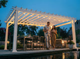Stratford | 16x12 Steel Pergola – White angle 9