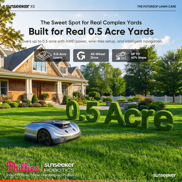 Sunseeker X5 Gen 2 Robotic Lawn Mower | 0.5 Acre View 2 - Noxmow Official Hardware