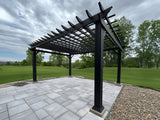 Stratford | 12x10 Steel Pergola – Black angle 11