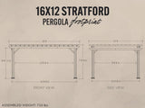 Stratford | 16x12 Steel Pergola – White angle 2