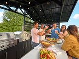 Langston | Covered Walk-In Outdoor Kitchen with Built-In Grill & Pizza Oven angle 29