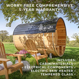 Paxton Outdoor Barrel Sauna with Porch – 4-6 Person angle 4