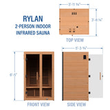 Rylan Indoor Infrared Sauna – 2 Person angle 3