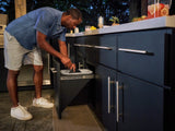 Emory | Corner Outdoor Kitchen Island with Bar Seating & Built-In Grill – Left angle 25
