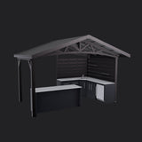 Langston | Covered Appliance-Ready Outdoor Kitchen with Refrigerator & Sink angle 25
