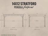 Stratford | 14x12 Steel Pergola – White angle 2