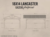 Lancaster | 18x14 Steel Gazebo with Gable Roof angle 2