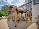 Lodge | 16x14 Cedar and Steel Gazebo with Steel Roof angle 3