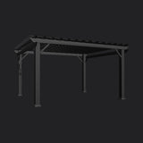 Stratford | 14x12 Steel Pergola – Black angle 12