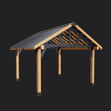 Lodge | 14x14 Cedar and Steel Gazebo with Steel Roof angle 14