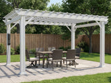 Stratford | 14x12 Steel Pergola – White angle 1